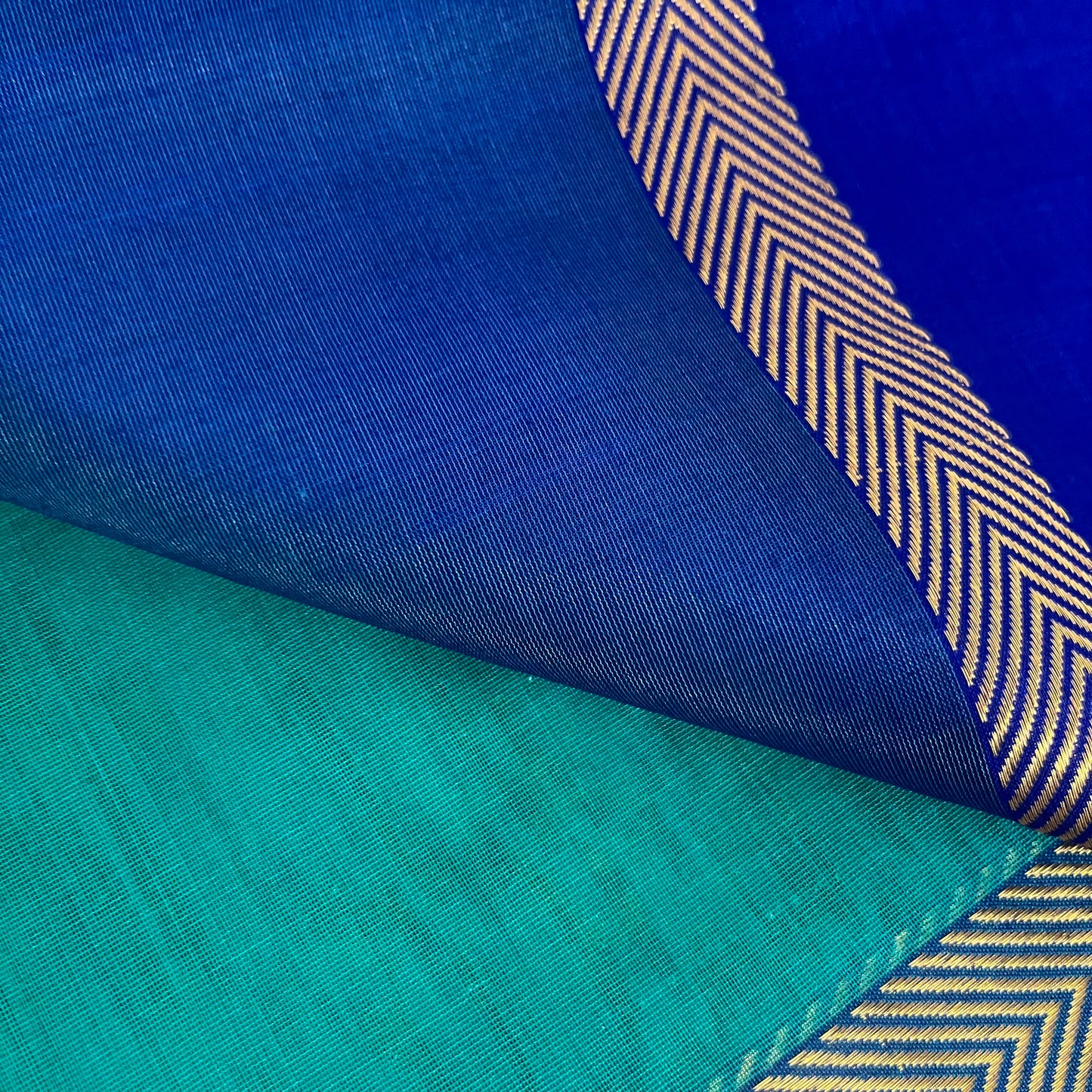Tiffany green and blue Maheshwari saree