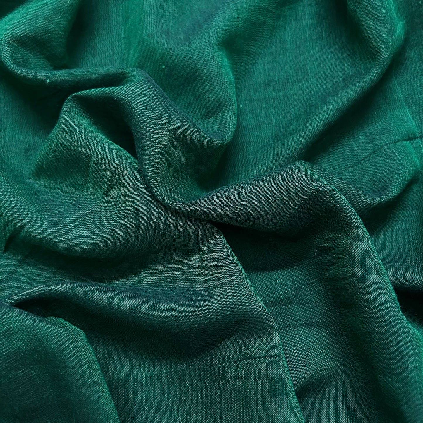 Dark green and red mulmul saree