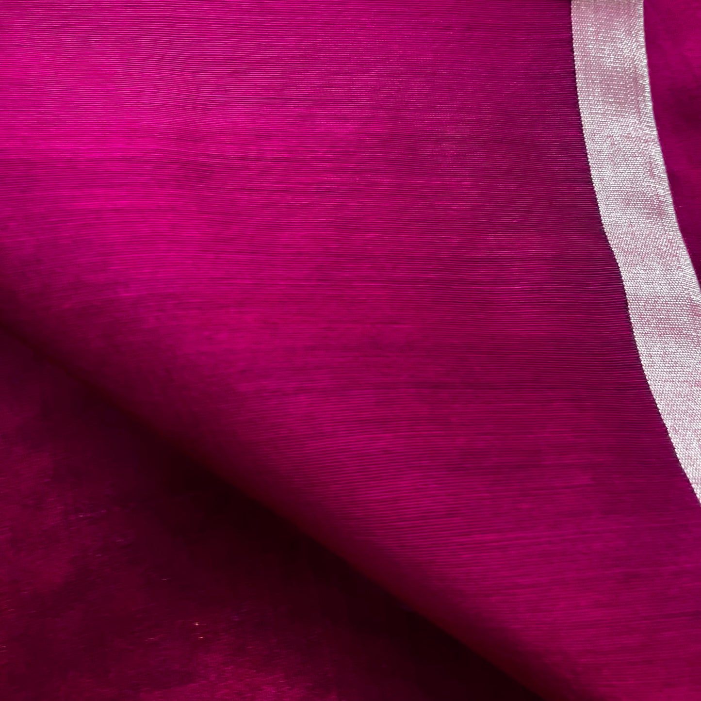 Wine and silver Maheshwari saree with zari border