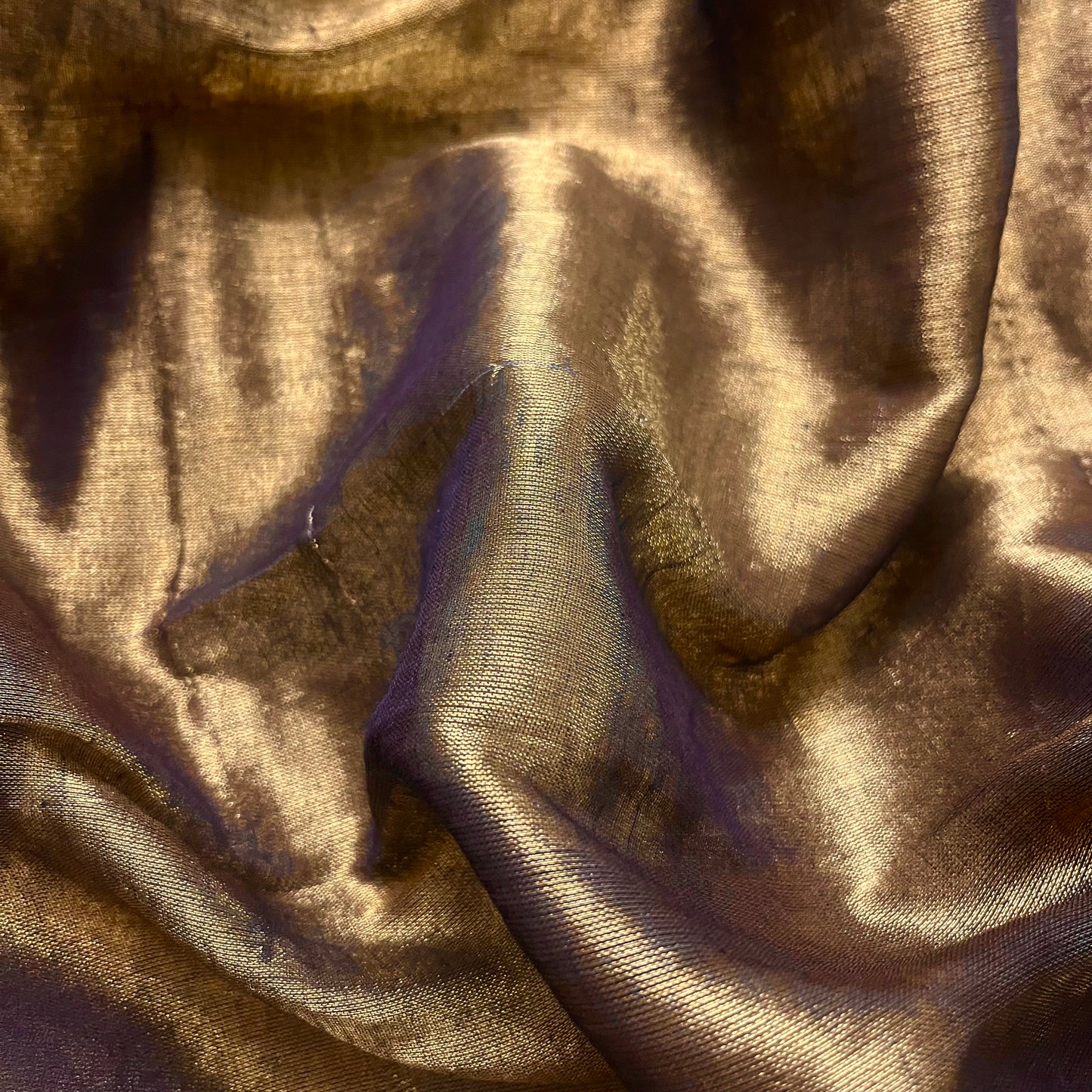 Gold and black linen saree