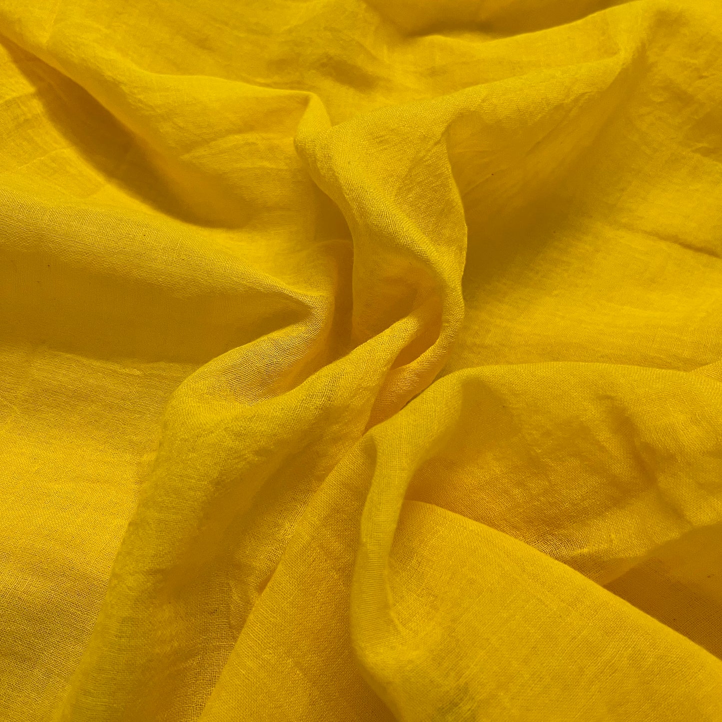 Yellow mulmul saree