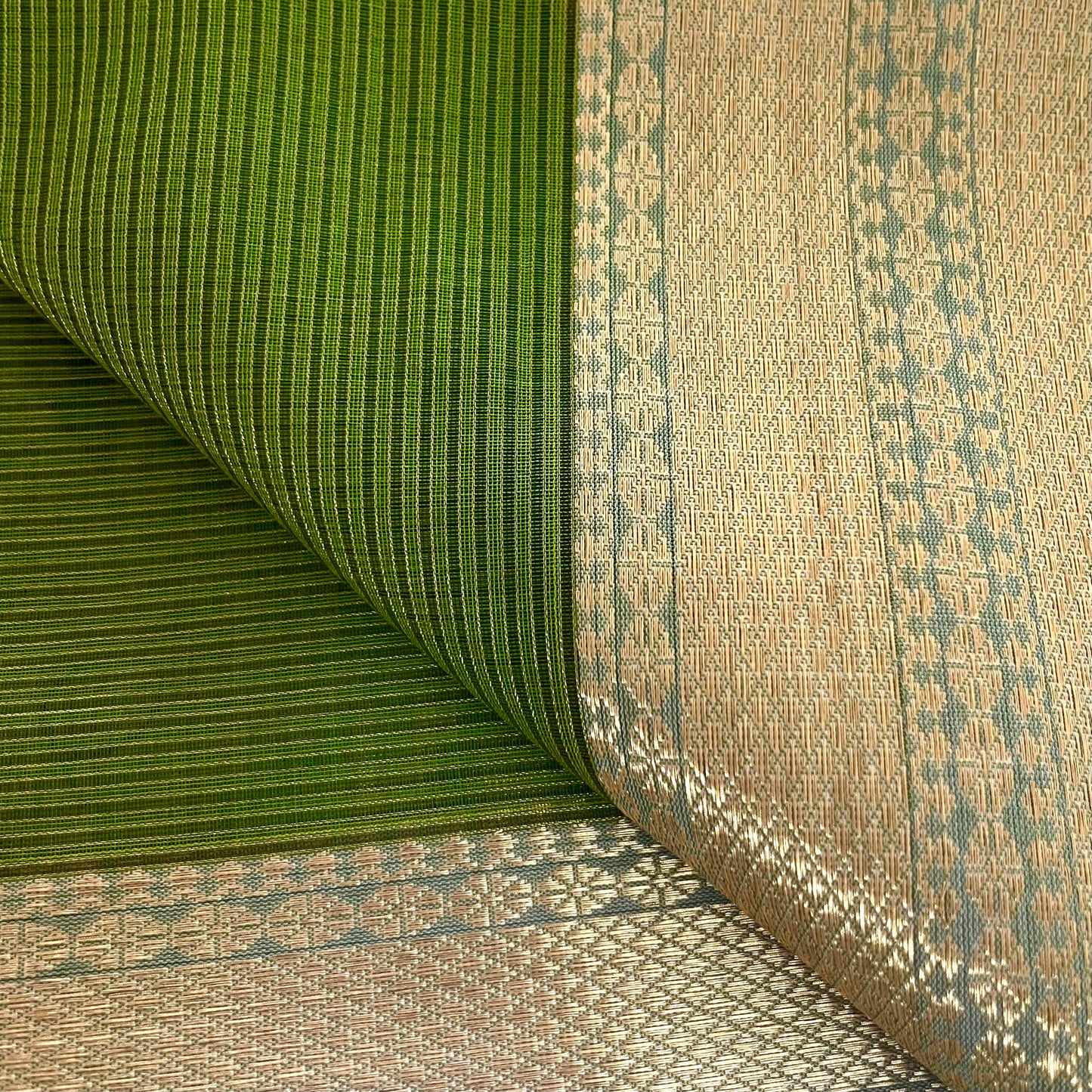 Moss green Maheshwari saree with zari border