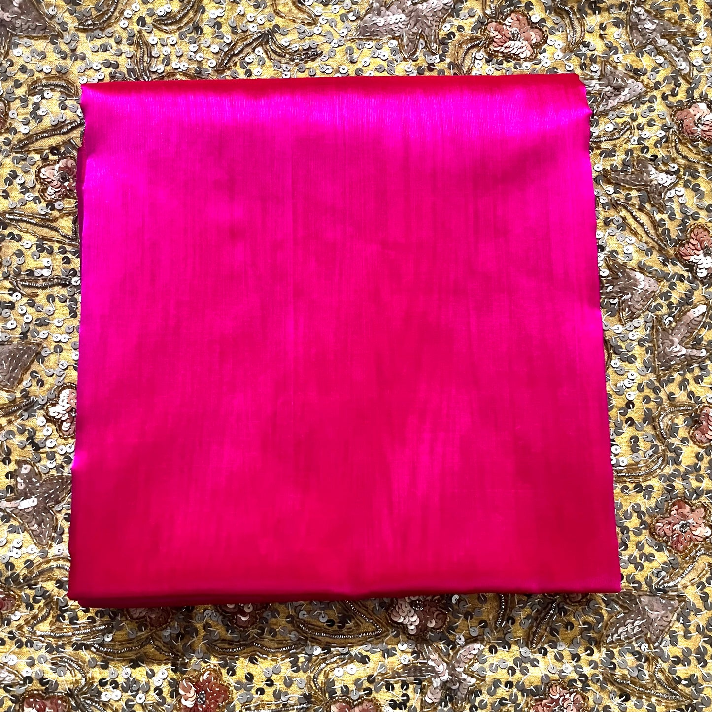 Pink and red Chanderi silk saree with silk border