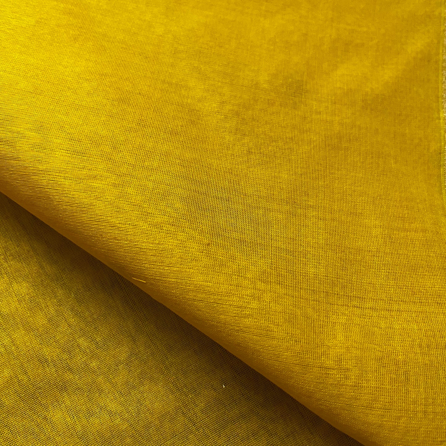 Yellow chanderi saree with zari bootis all over