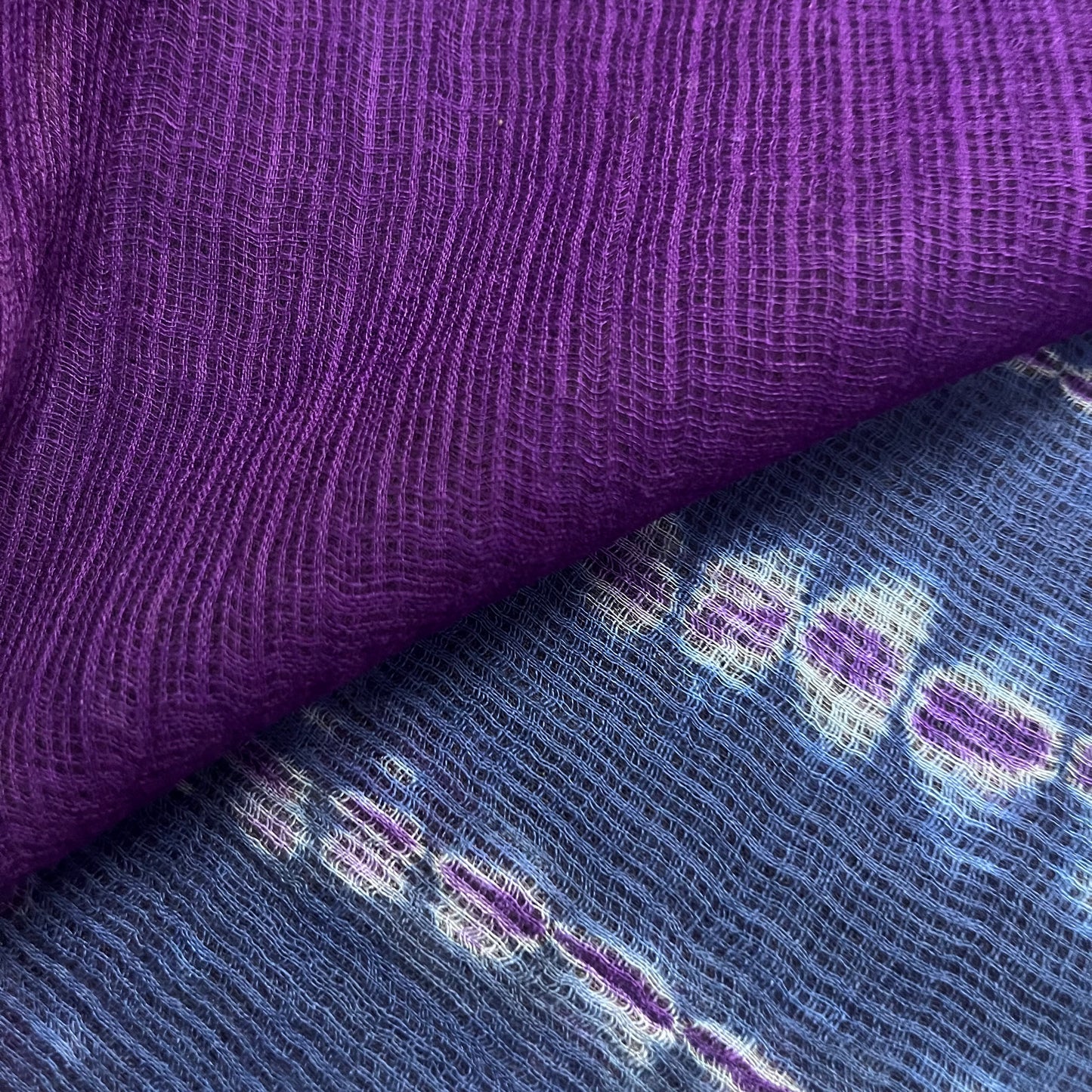 Dark blue and violet kota checks saree