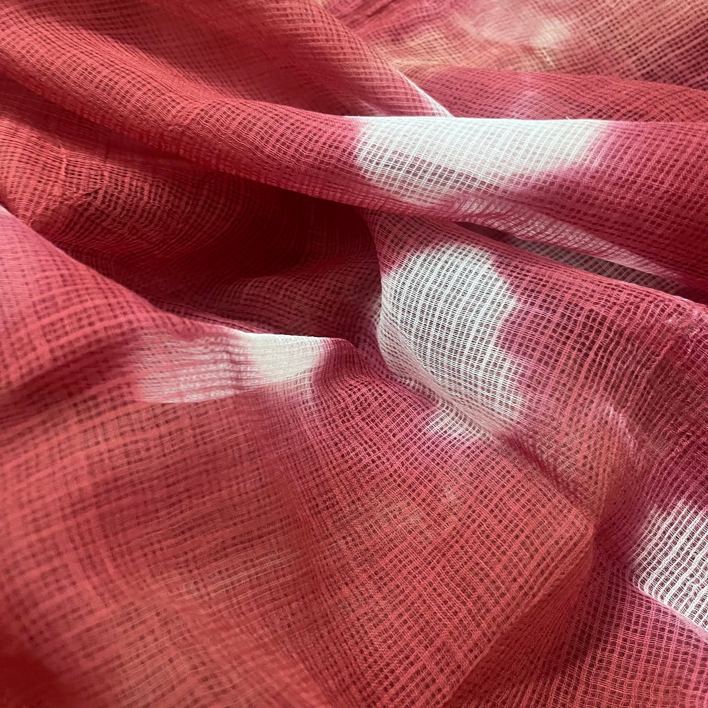 Rust red kota checks saree