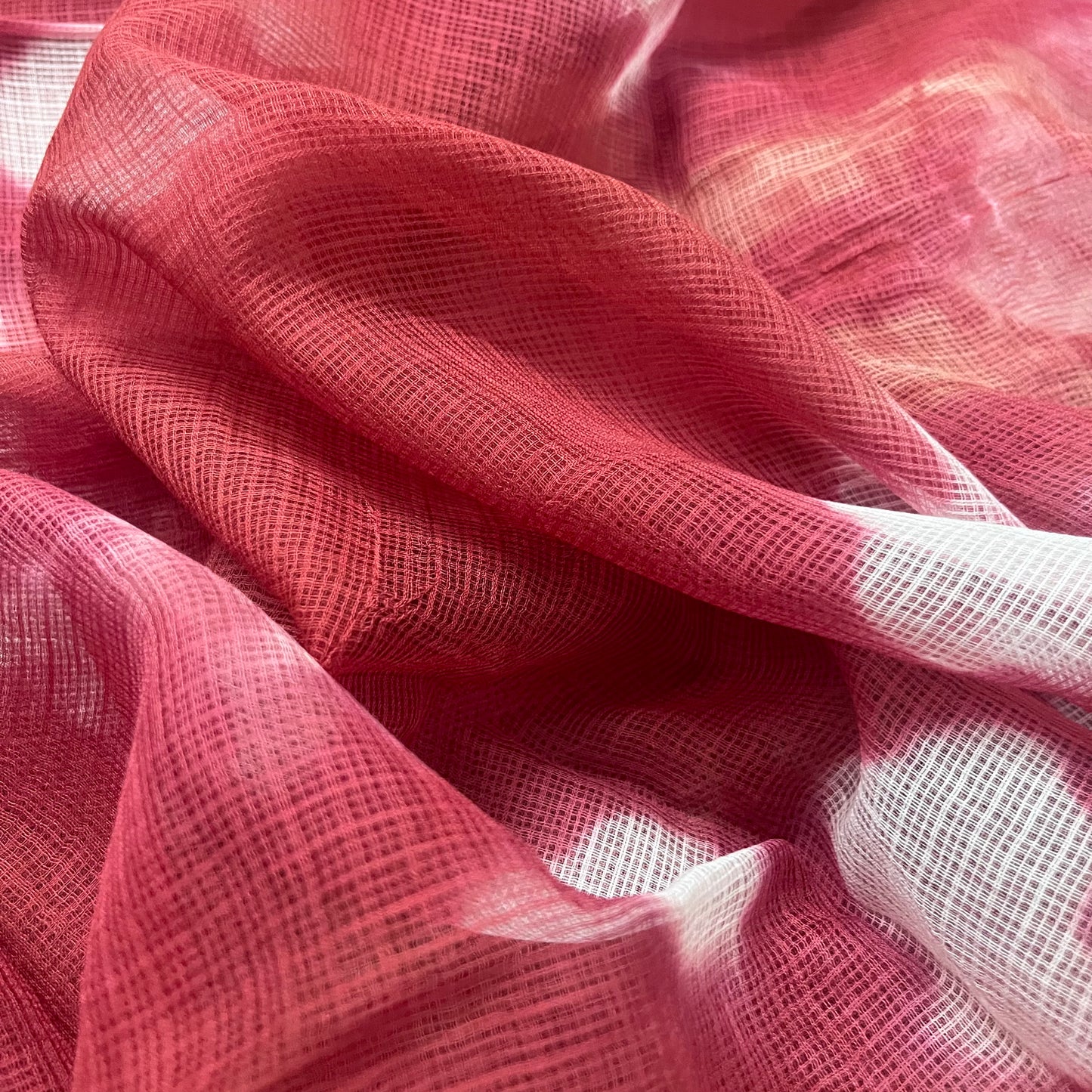 Rust red kota checks saree