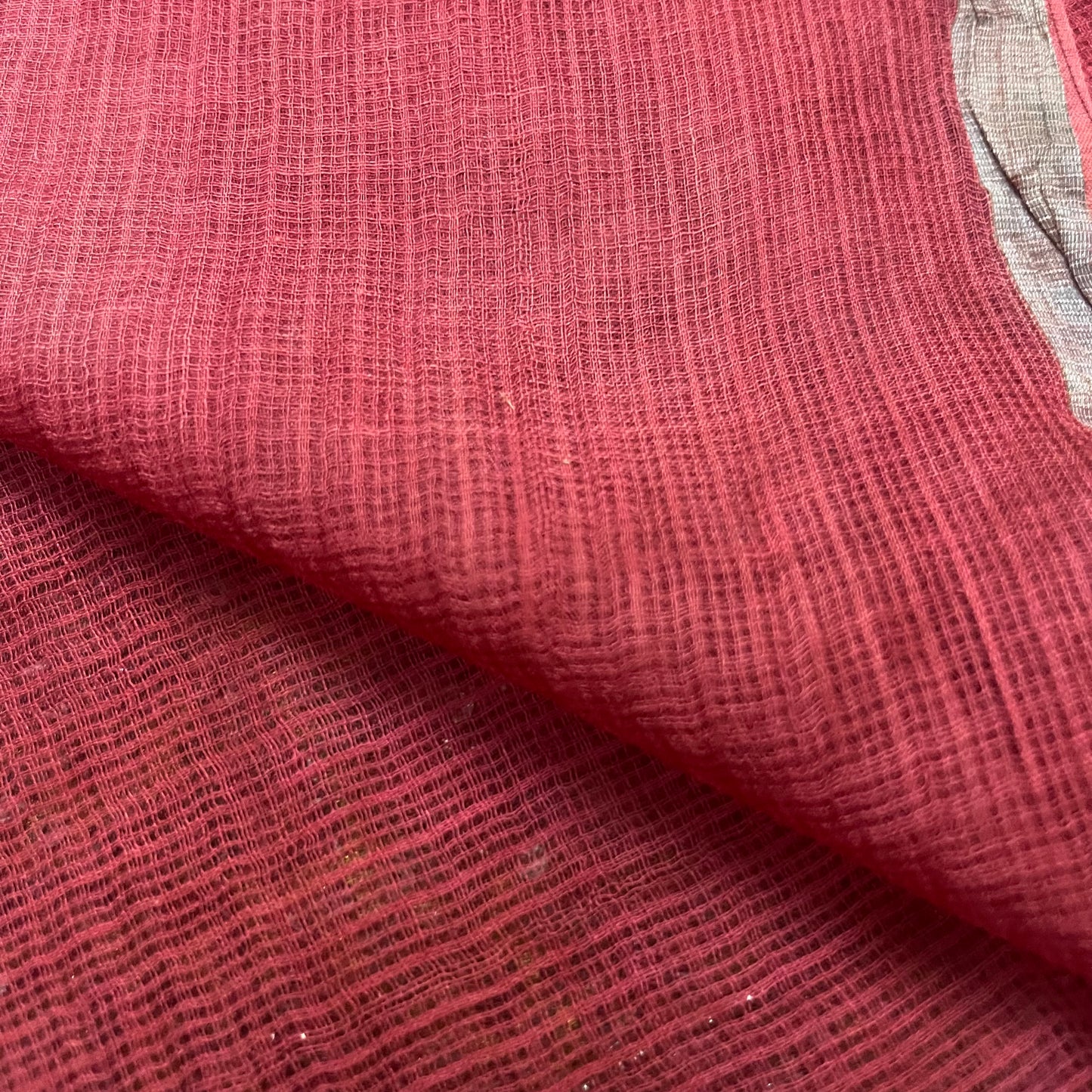 Rust red kota checks saree