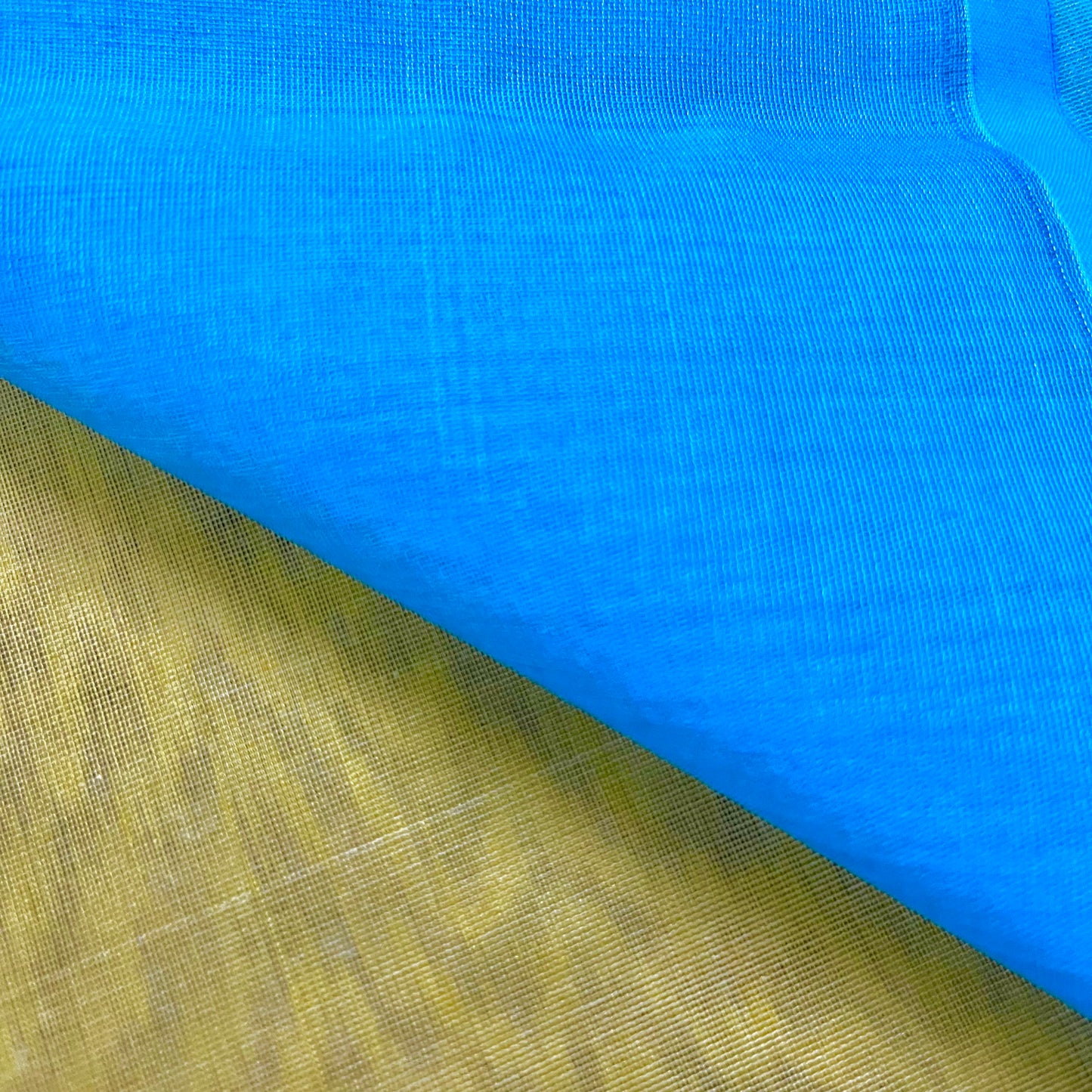 Corn yellow and blue maheshwari saree