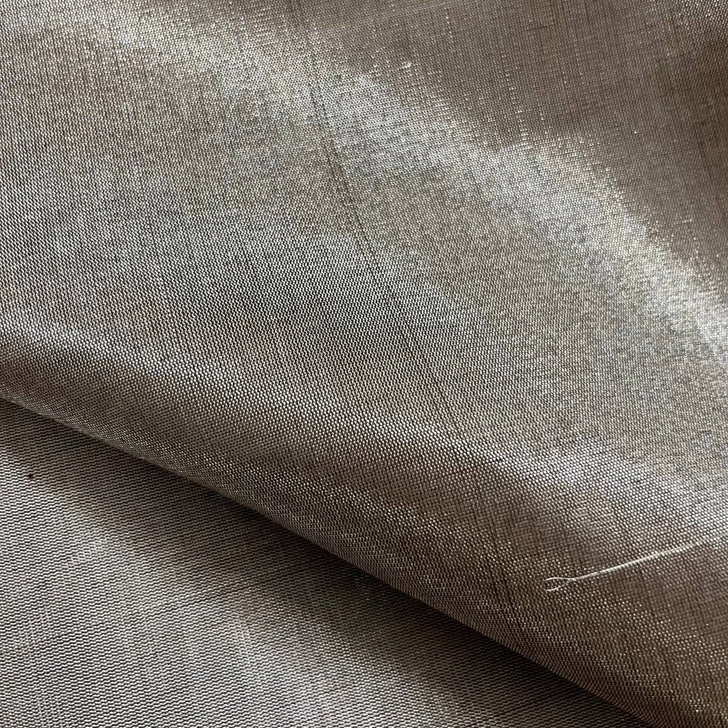 Brown and silver striped chanderi tissue silk saree