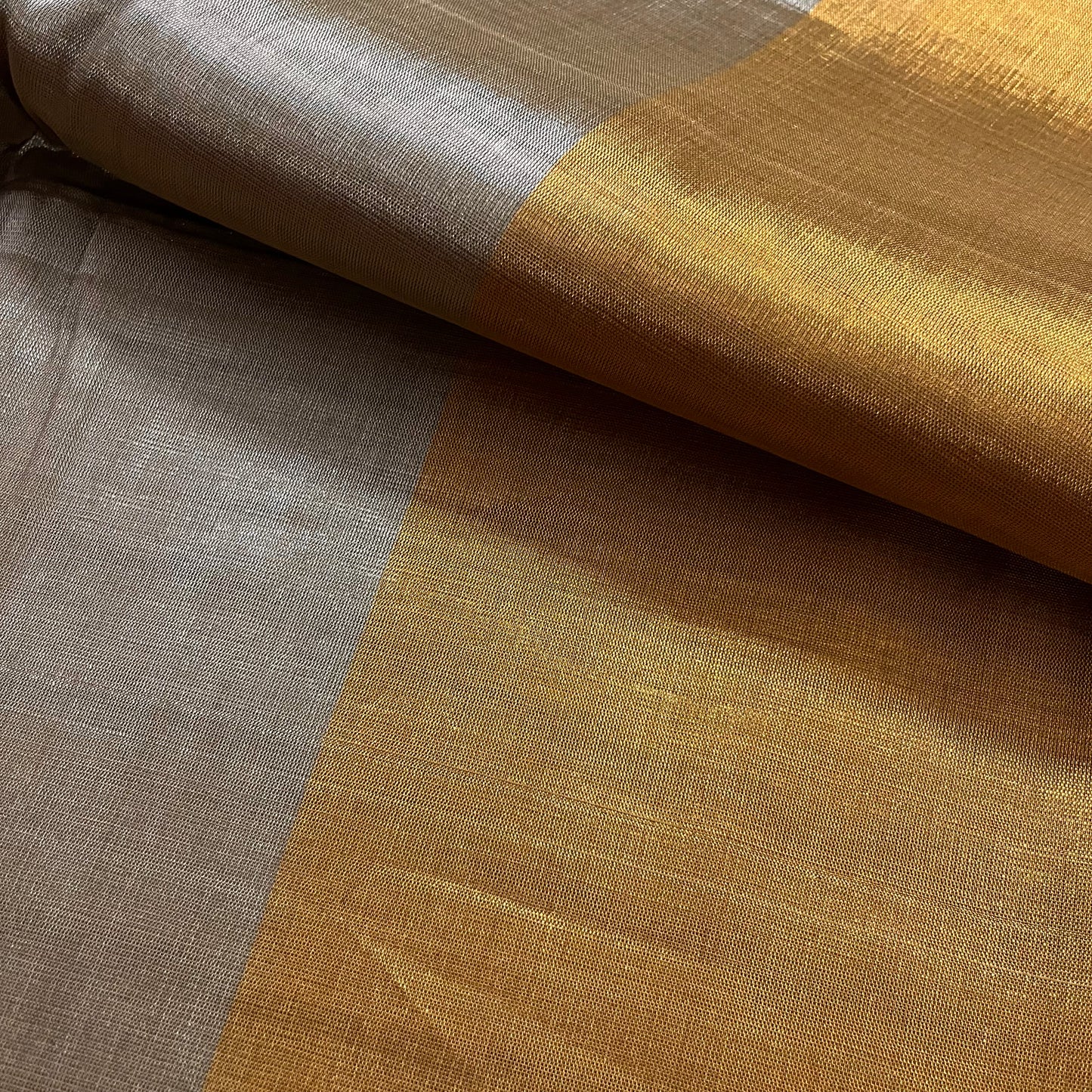 Gold and silver chanderi tissue silk saree