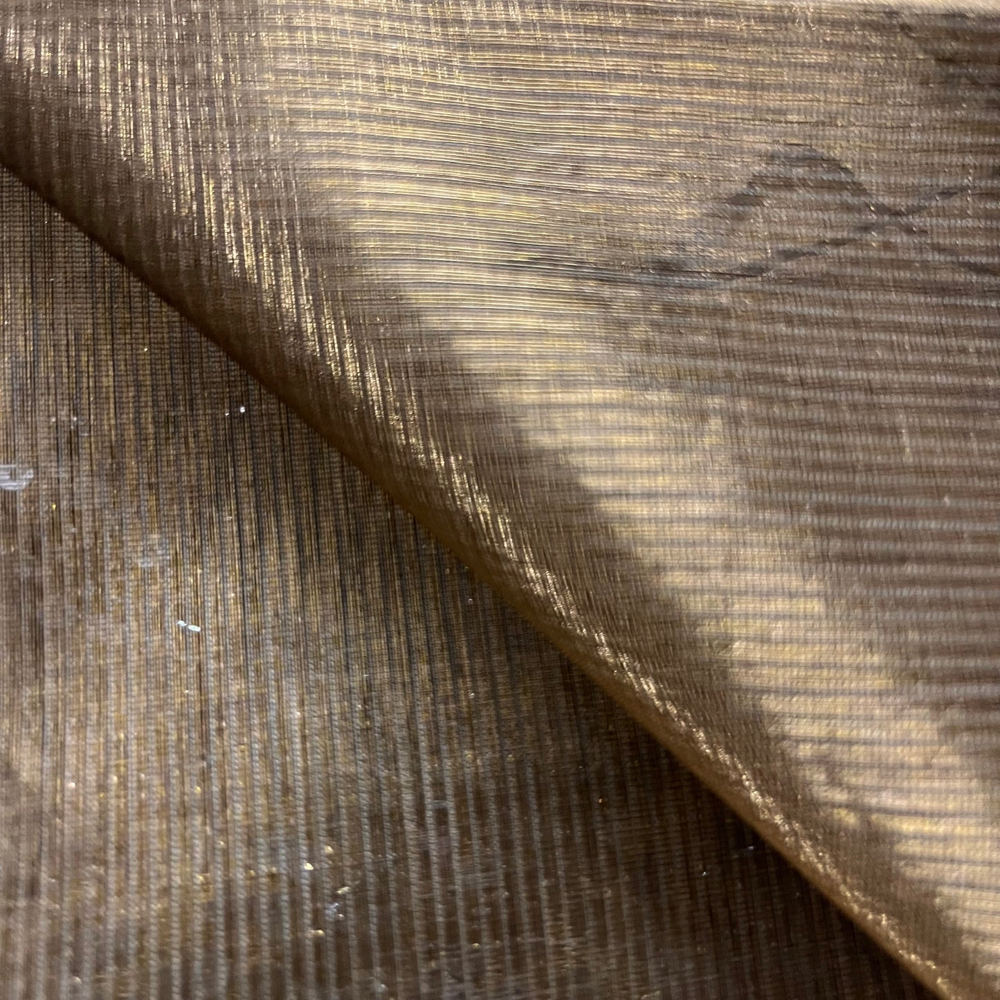 Antique gold maheshwari saree with zari bootis and zari lines