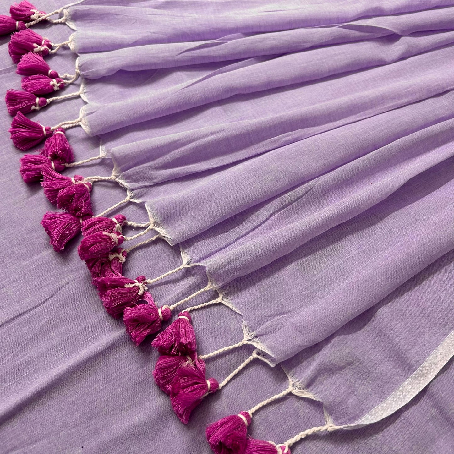 Lavender mulmul saree