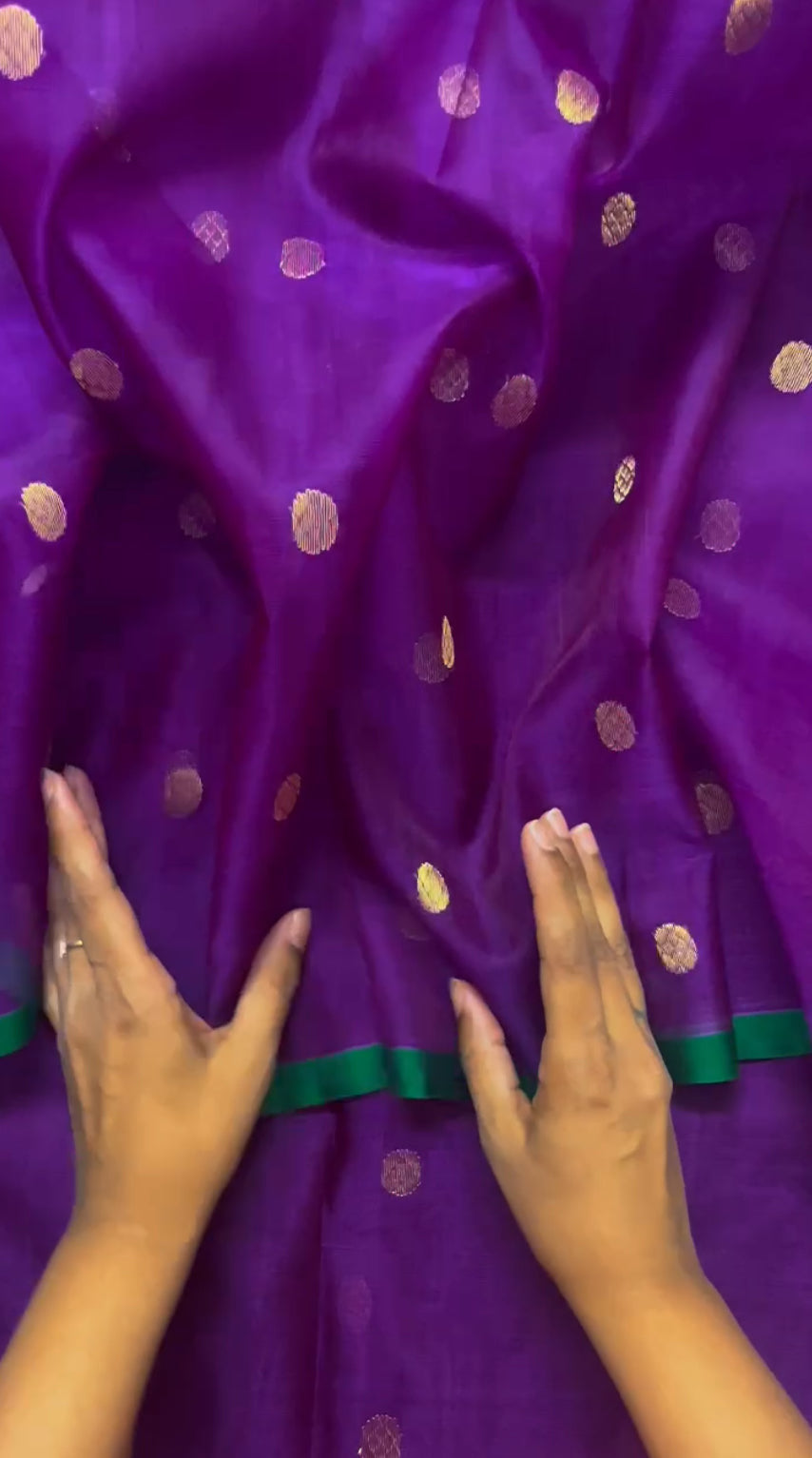 Violet dual tone chanderi silk saree with zari bootis all over