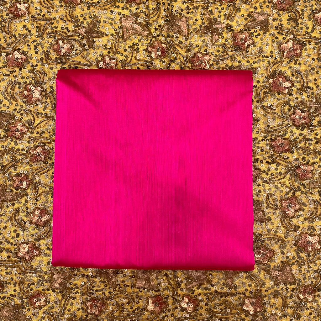 Chili Red and pink Chanderi silk saree with tassels on pallu