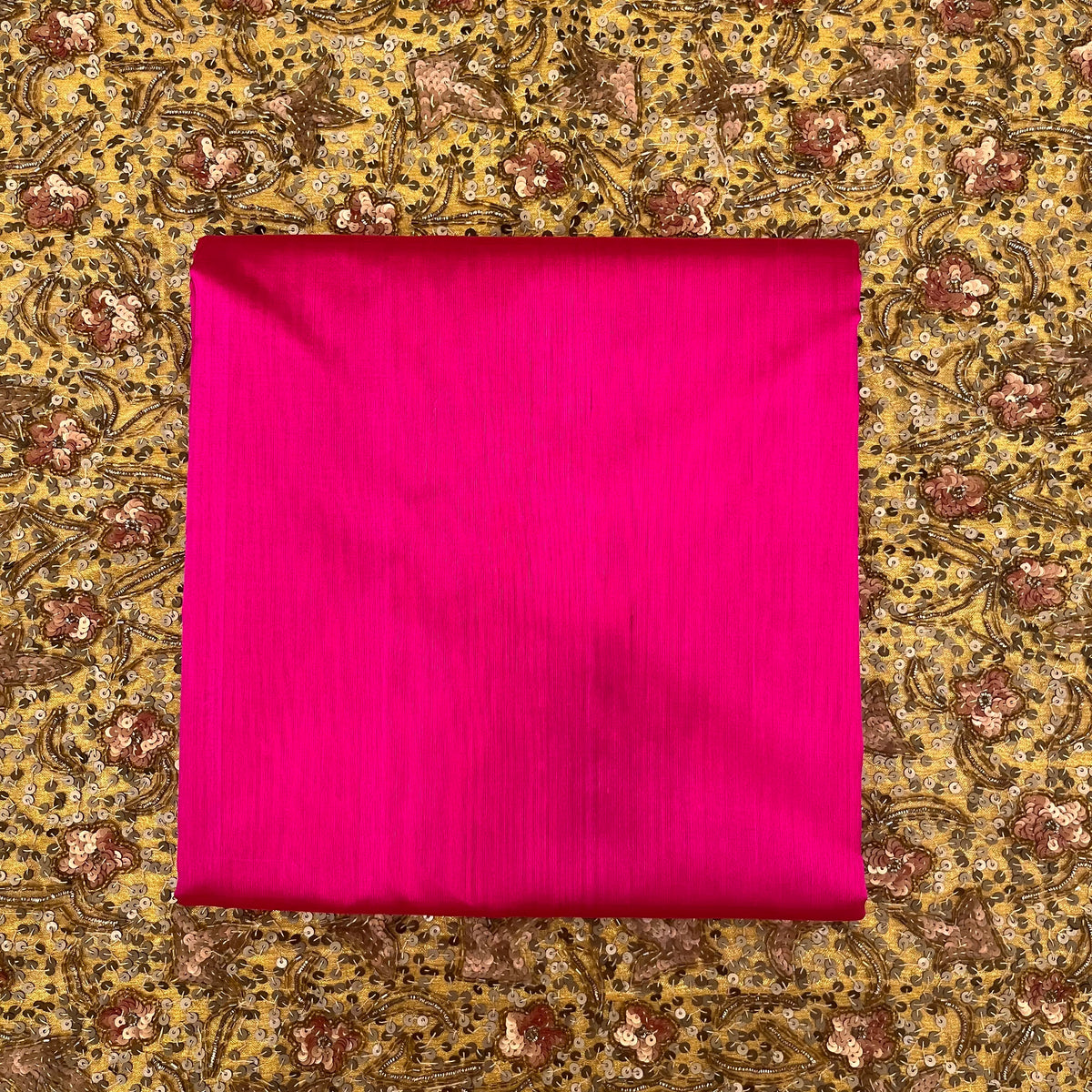 Chili Red and pink Chanderi silk saree with tassels on pallu