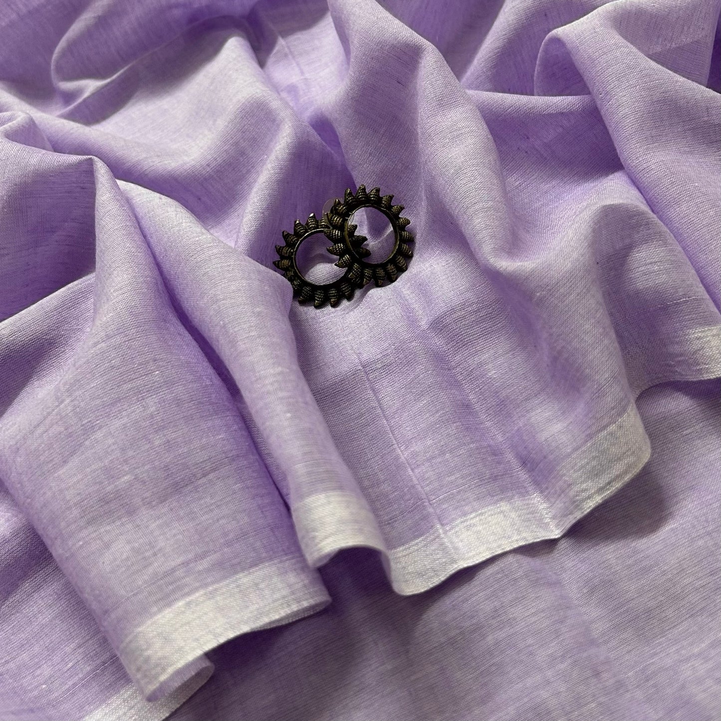 Lavender mulmul saree