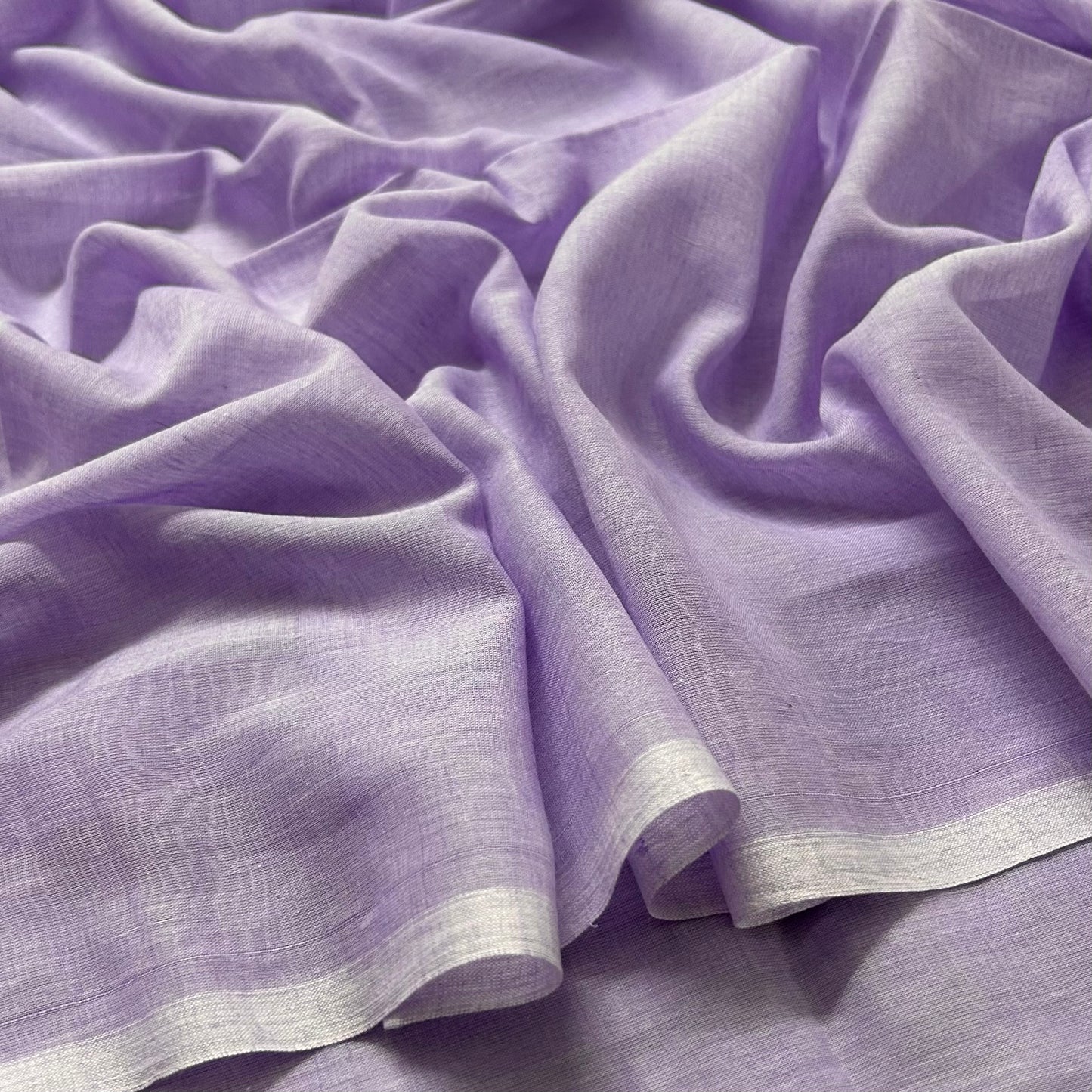 Lavender mulmul saree