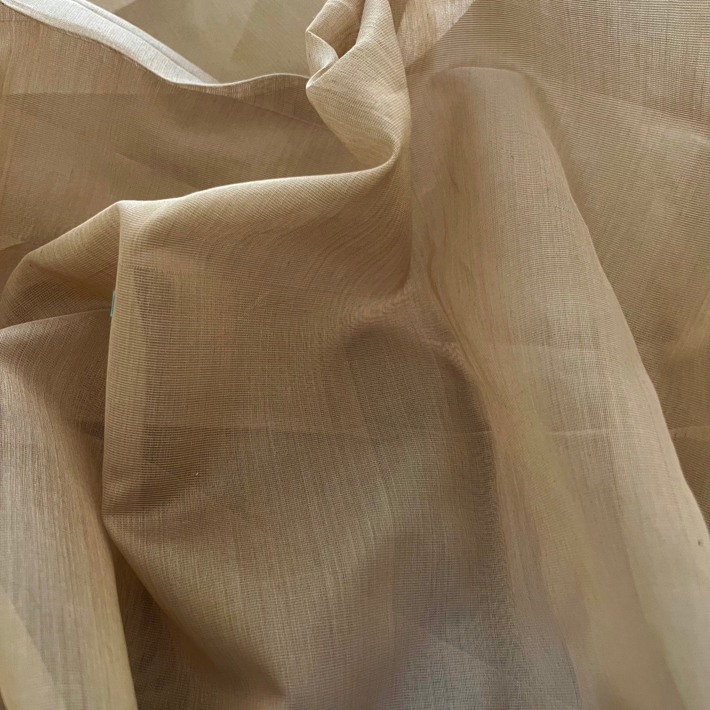 Beige and Black Maheshwari saree with resham border