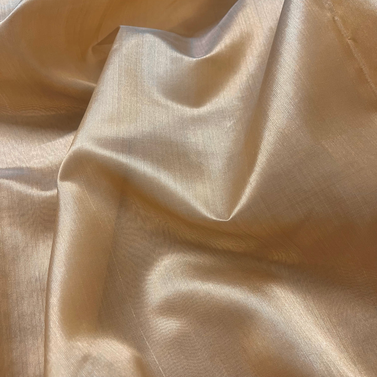 Tuscan beige Chanderi silk saree with silk border