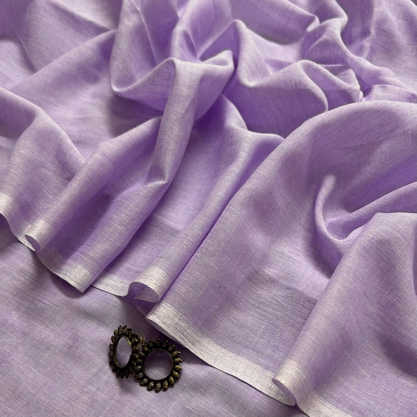 Lavender mulmul saree