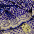 Dark Purple Banarasi Organza Silk Saree with Zari Jaal Work all over