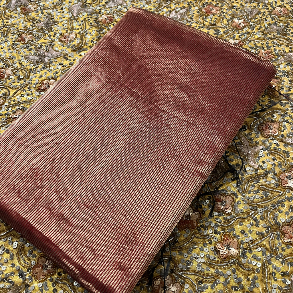 Deep maroon & gold maheshwari saree with zari border