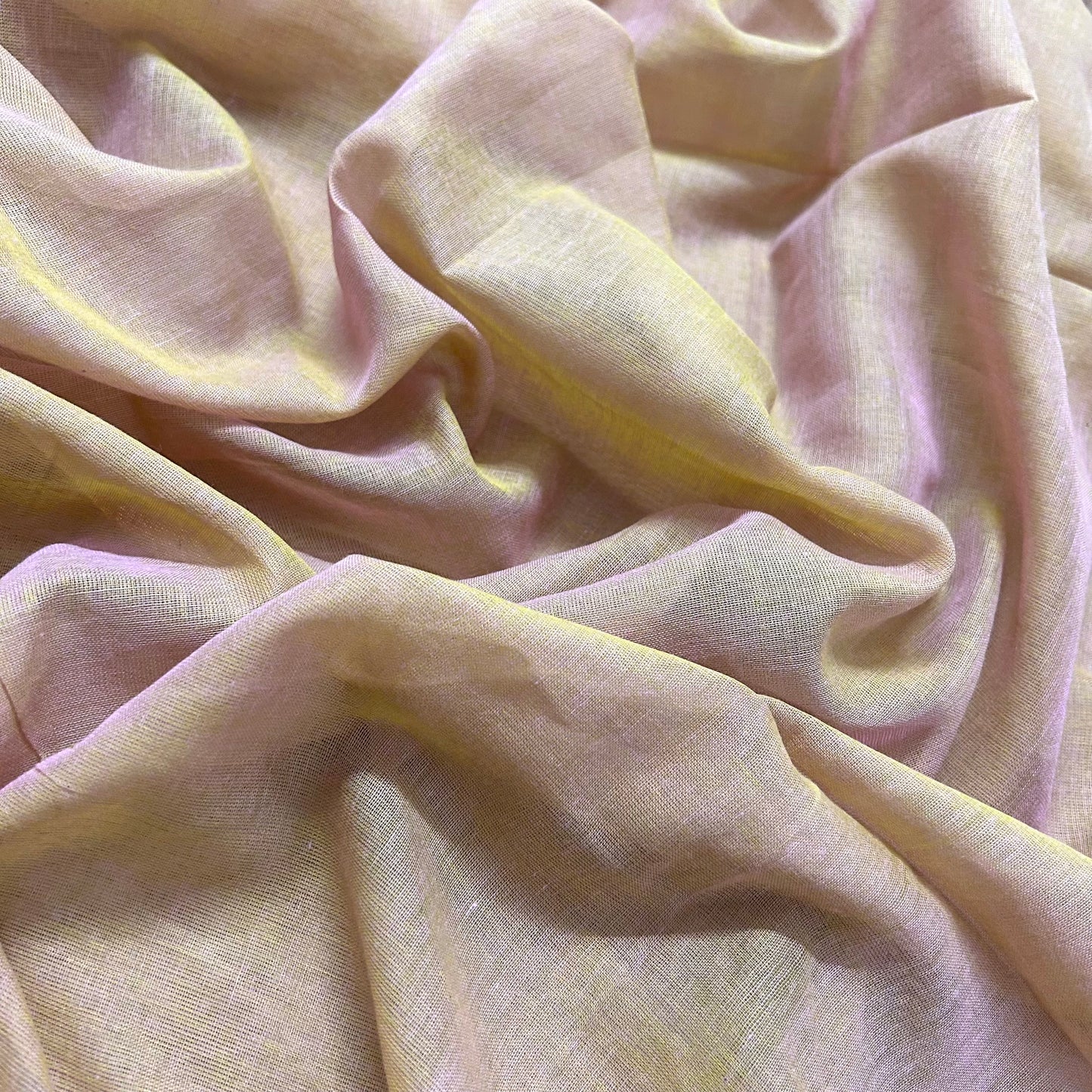 Beige and pink mulmul saree