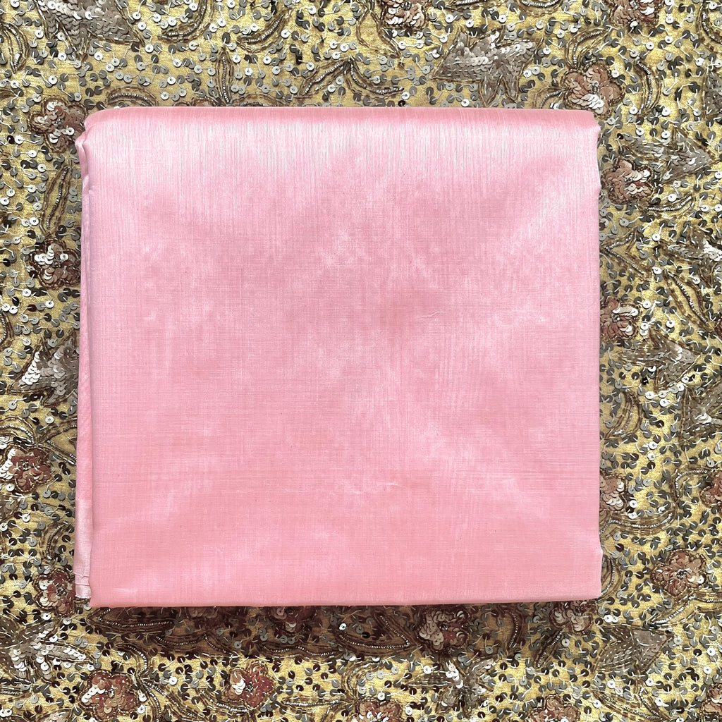 Baby Pink Chanderi silk saree with silk border
