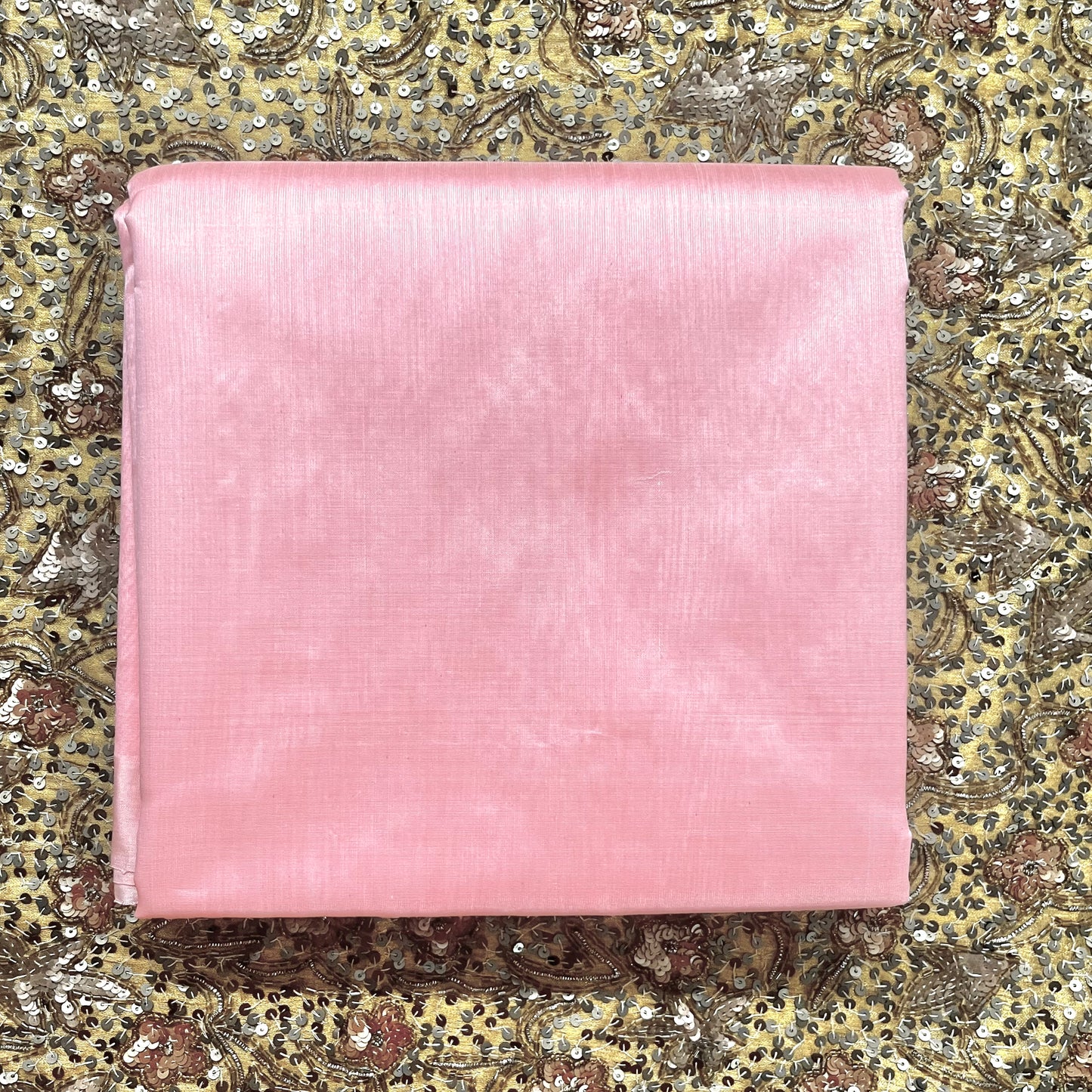 Baby Pink Chanderi silk saree with silk border