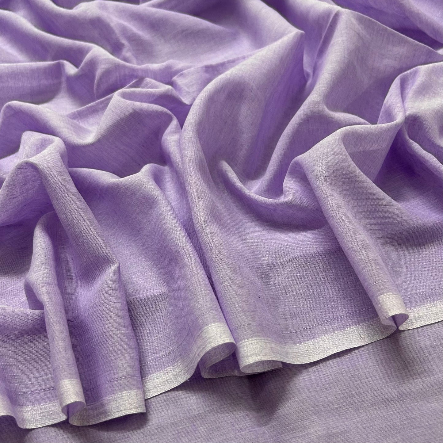Lavender mulmul saree