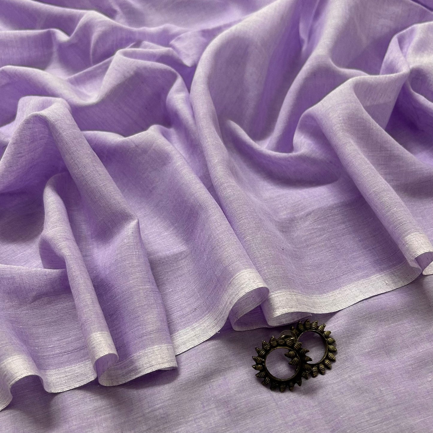 Lavender mulmul saree