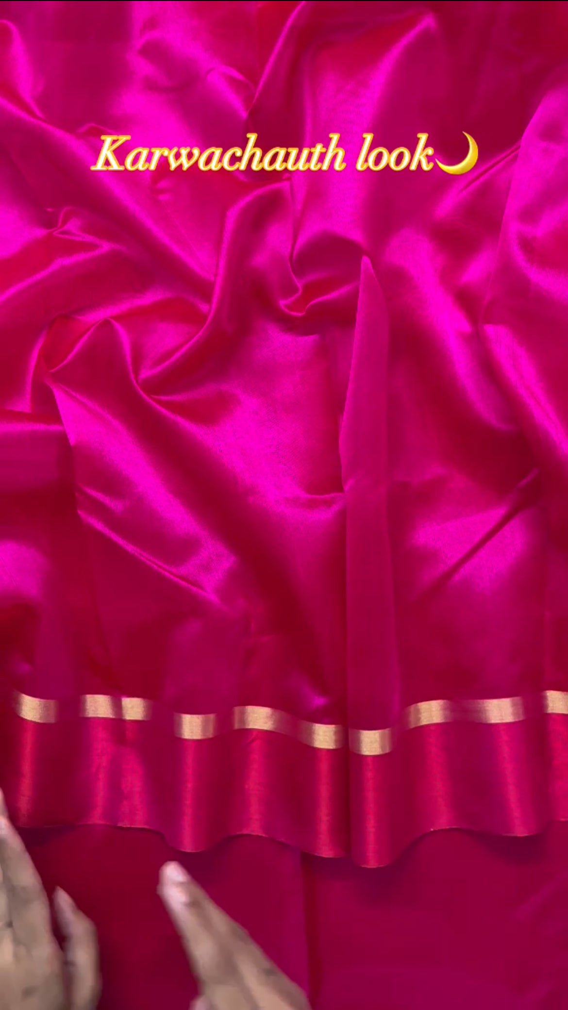 Pink and red Chanderi silk saree with silk border
