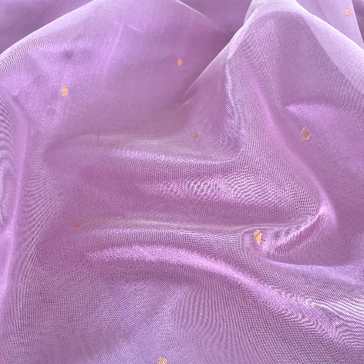 Mauve Chanderi silk saree with zari bootis all over