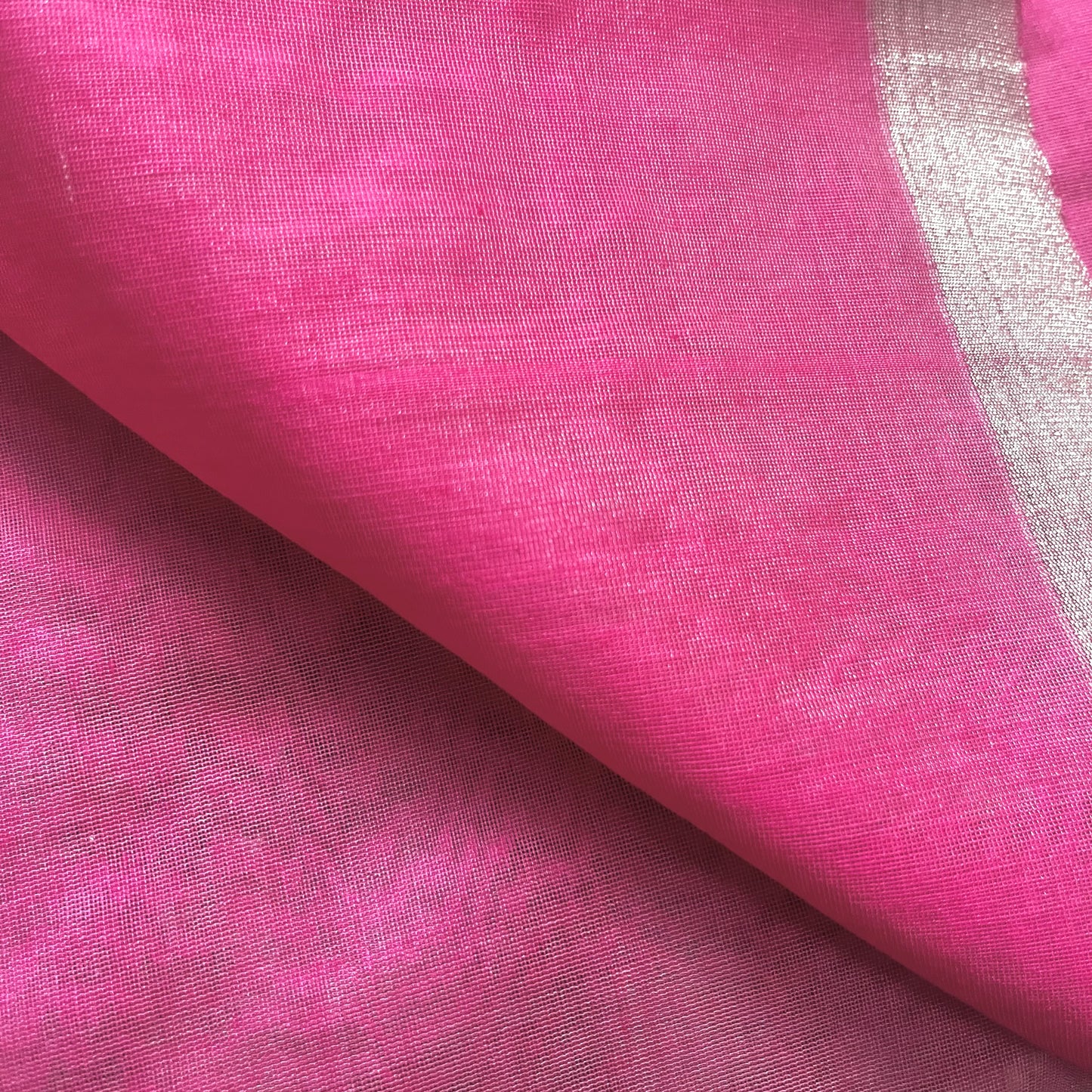 Pink Chanderi saree with gota work all over