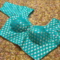 Tiffany blue/green stitched padded silk blouse