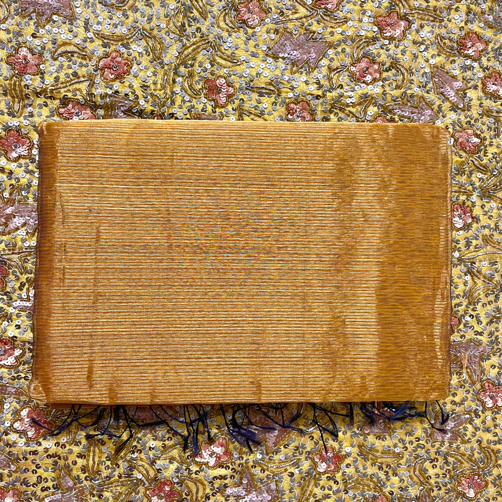 Mustard and gold maheshwari saree with zari border