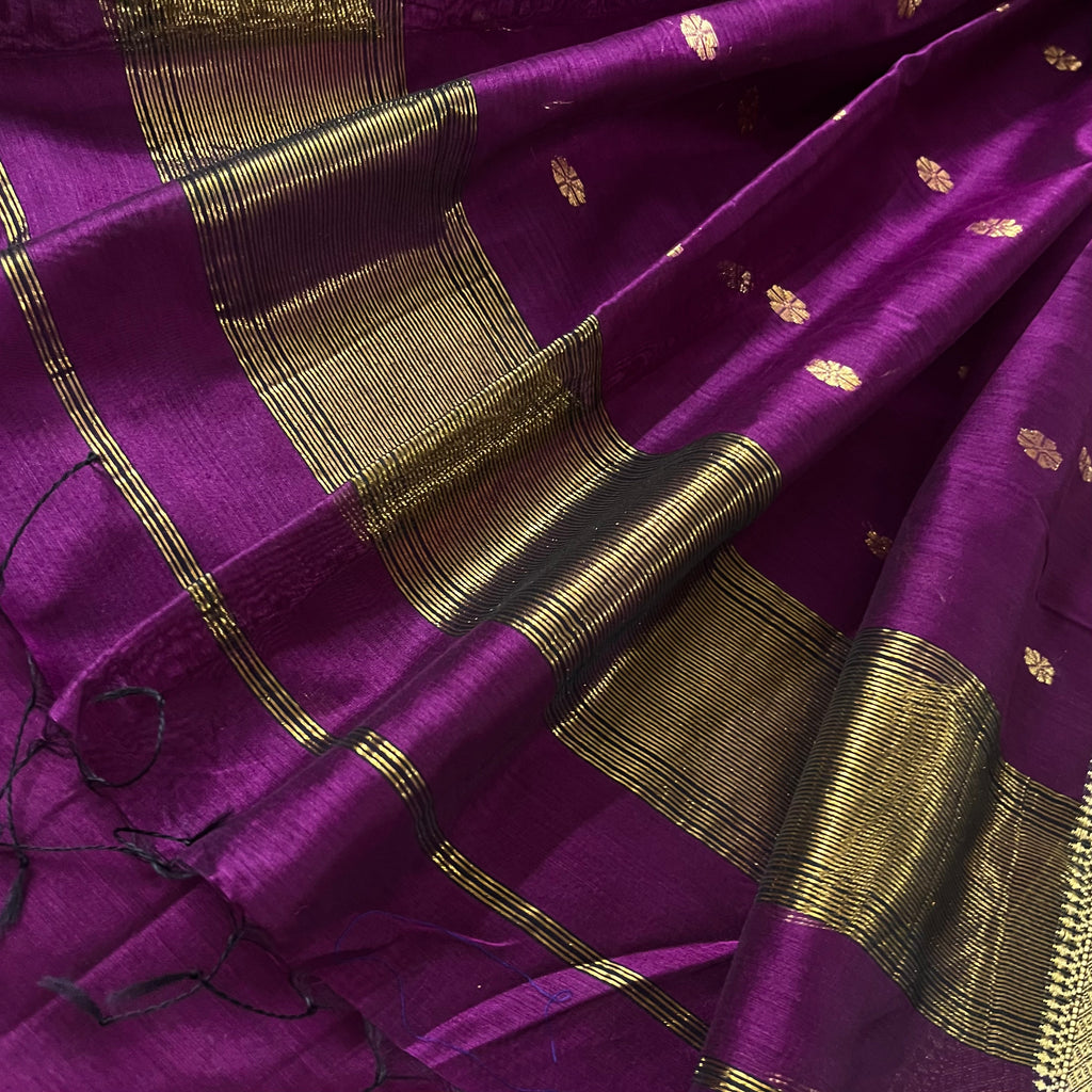Violet Maheshwari saree with flower bootis all over