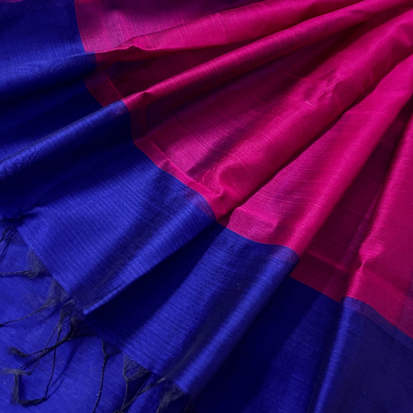 Dark blue and pink maheshwari saree
