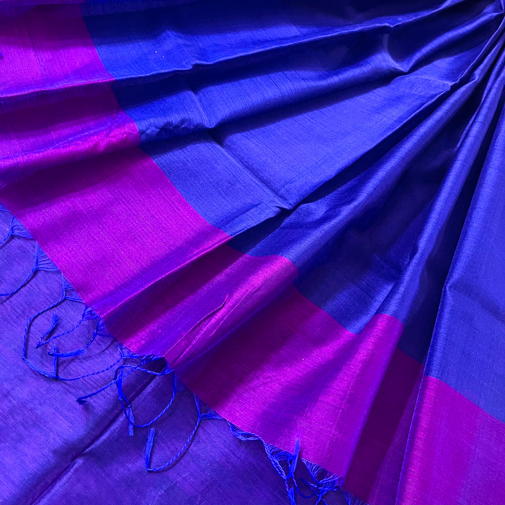 Violet blue dual tone maheshwari saree