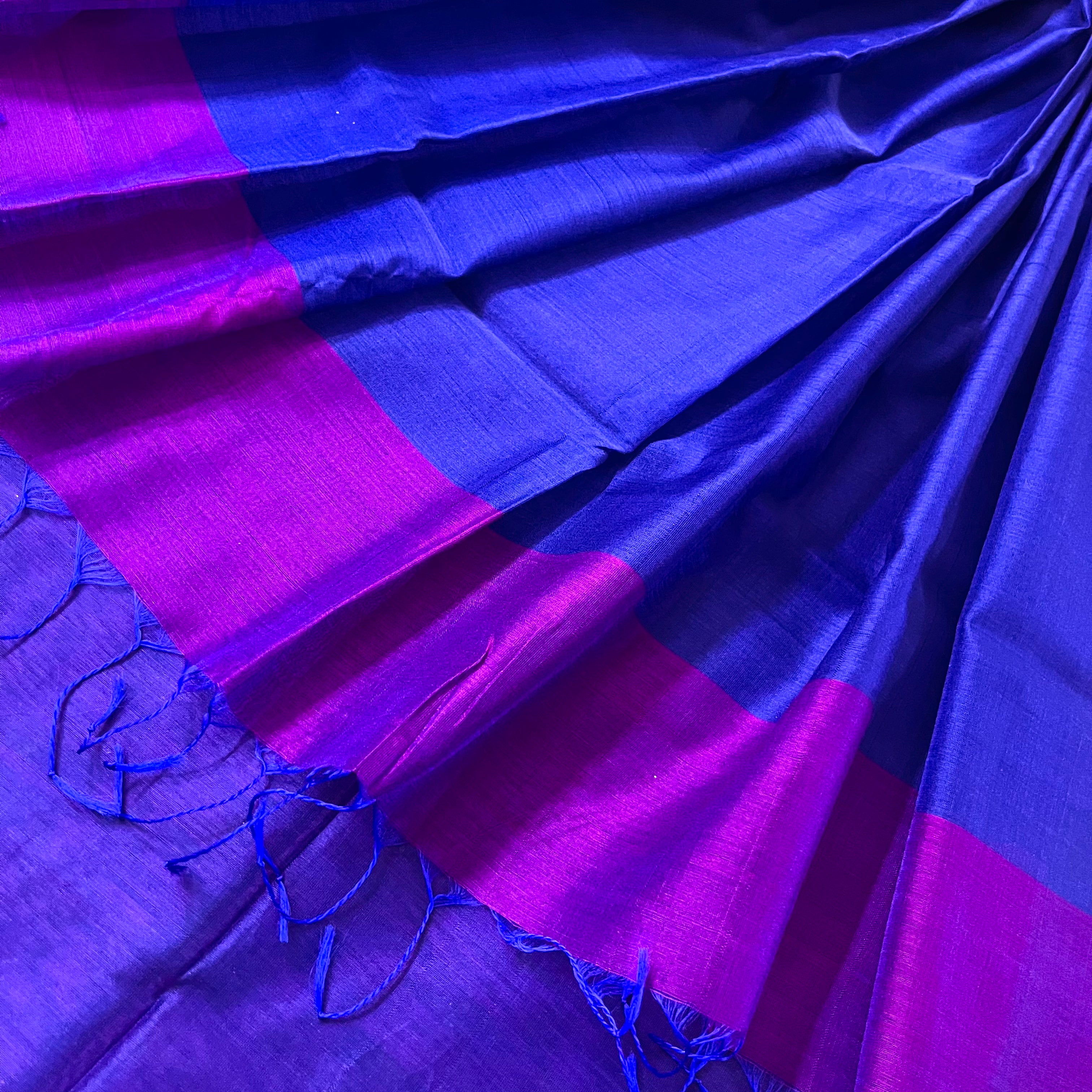 Violet blue dual tone maheshwari saree