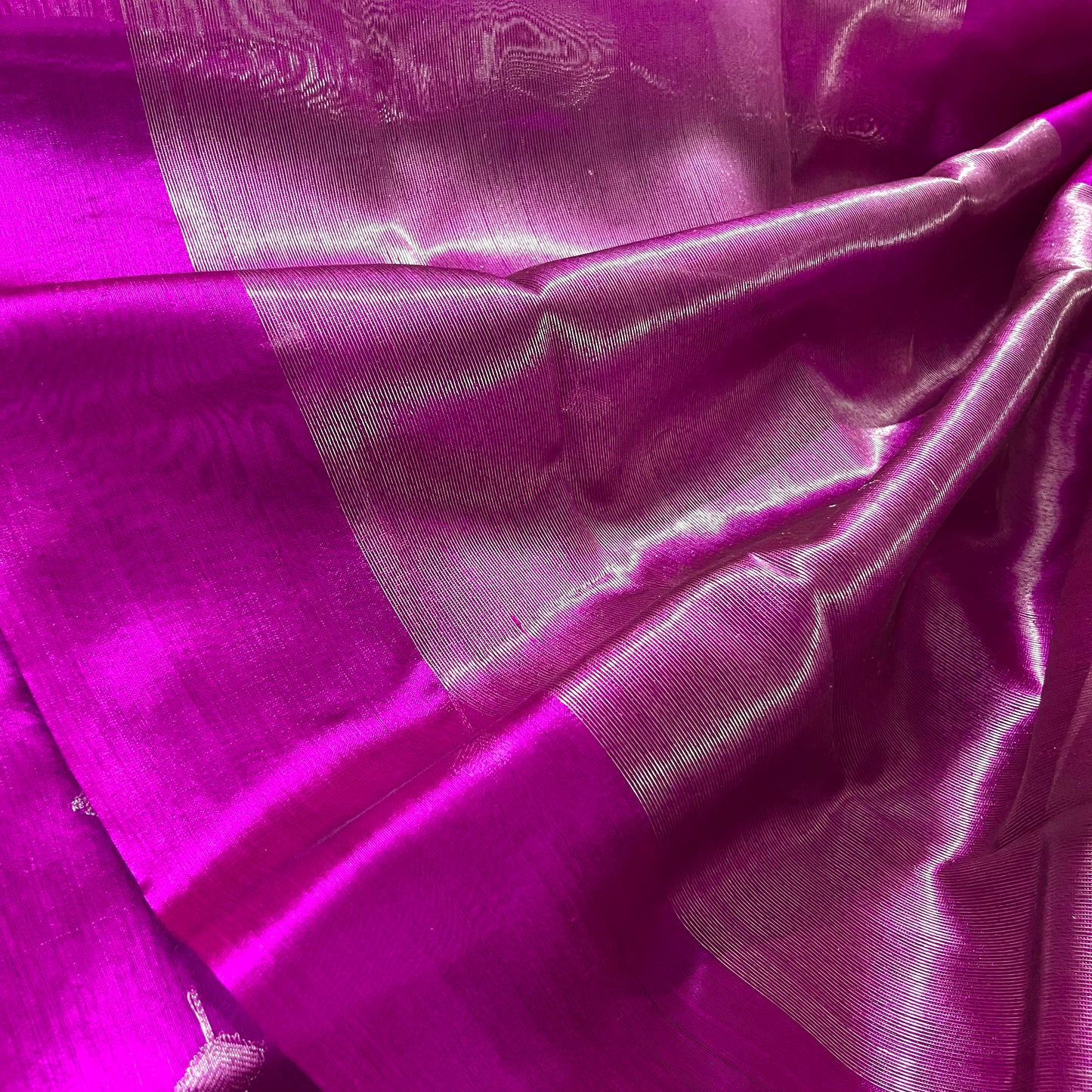 Magenta chanderi silk saree with zari motifs all over