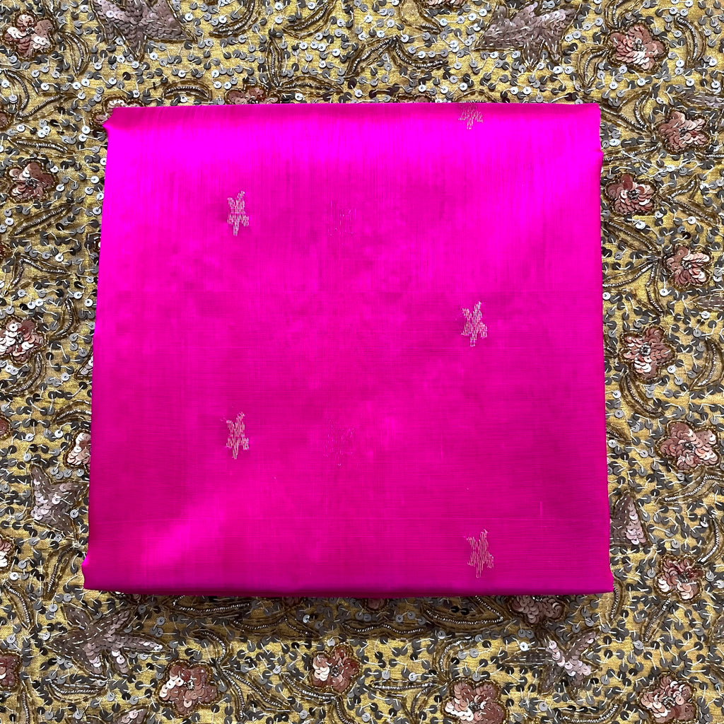 Ready to wear | Rani pink chanderi silk saree with flower bootis all over