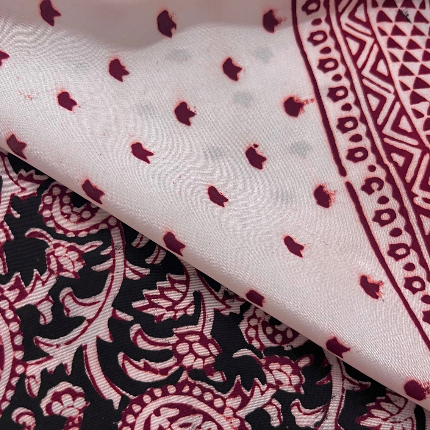 Black and red bagh print saree
