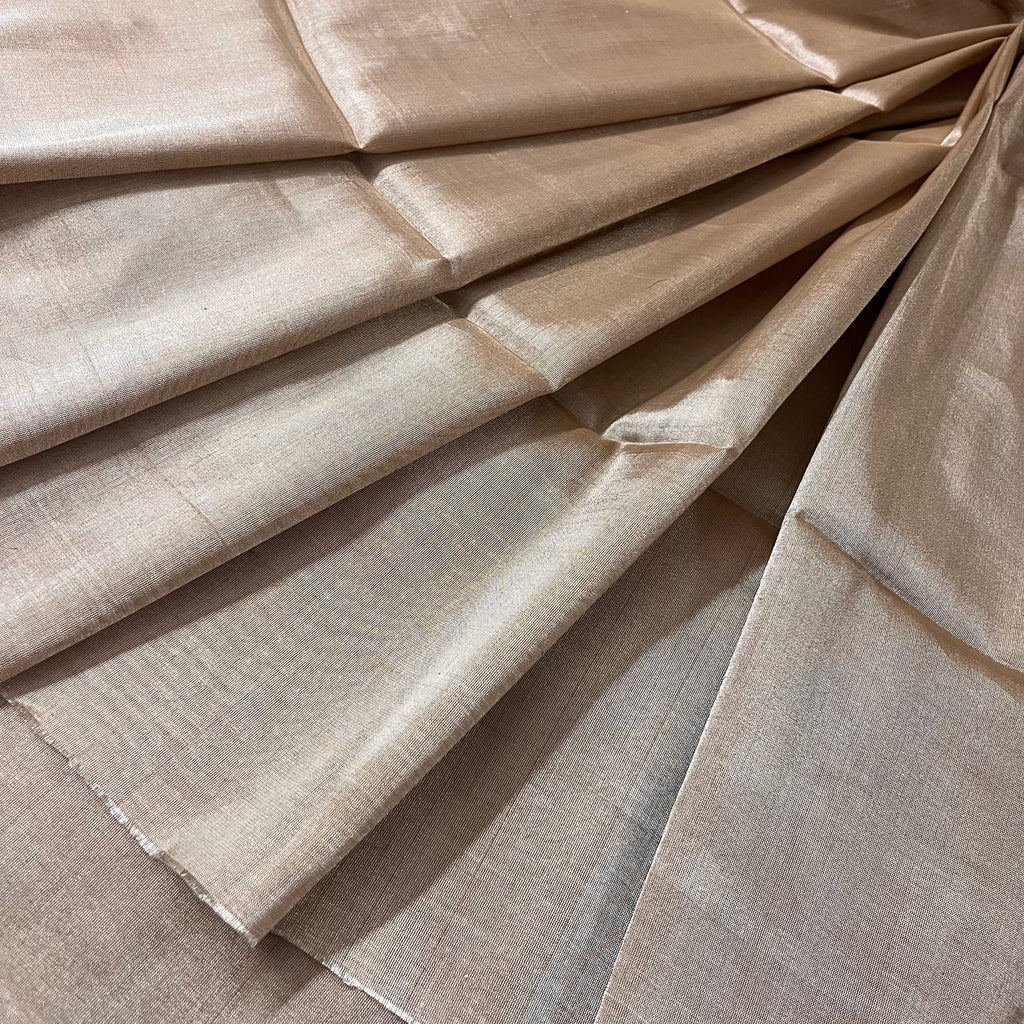 Royal silver chanderi tissue silk saree