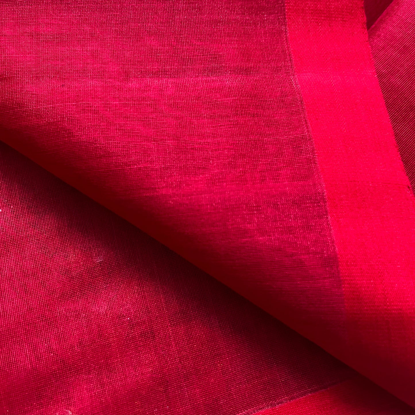 Deep red chanderi saree with intricate gota work all over