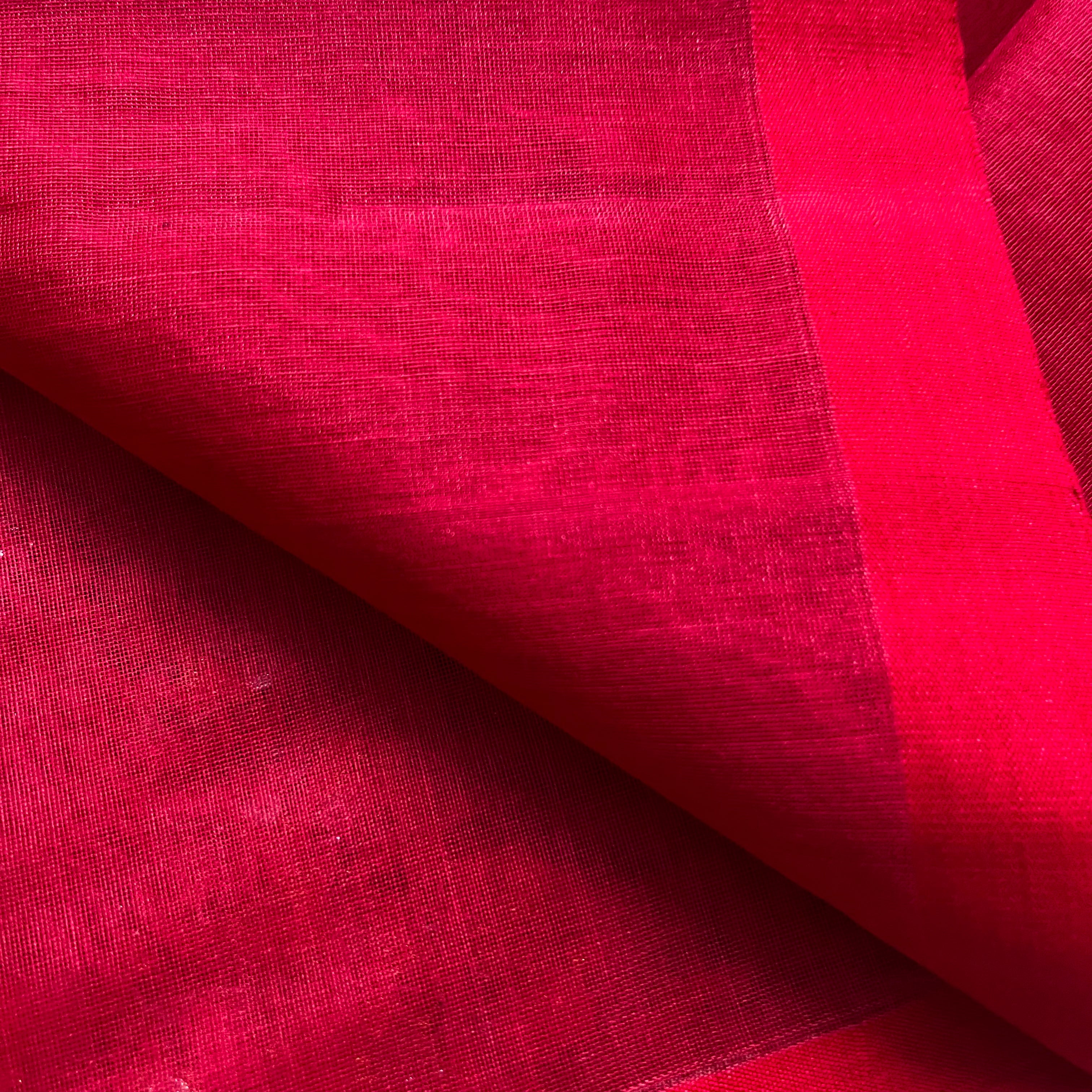 Deep red chanderi saree with intricate gota work all over