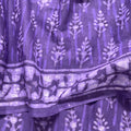 Purple mul cotton block print saree